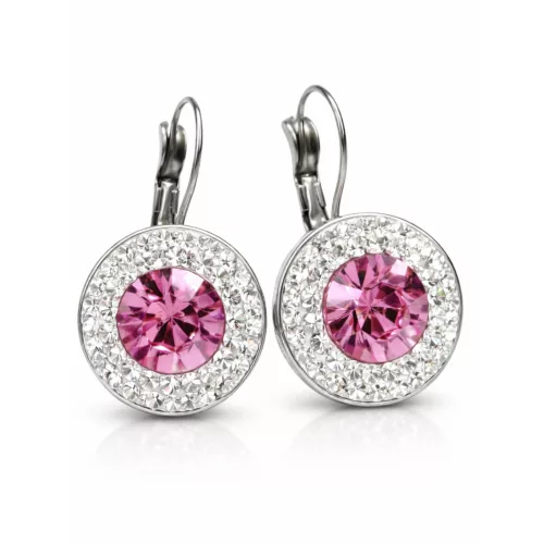 APHRODITÉ kapcsos fülbevaló (fehér-rózsaszín 14-mm-es)