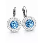 APHRODITÉ kapcsos fülbevaló (fehér - aquamarine 14-mm-es)