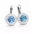 APHRODITÉ kapcsos fülbevaló (fehér - aquamarine 14-mm-es)