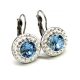 APHRODITÉ kapcsos fülbevaló (fehér - aquamarine 14-mm-es)