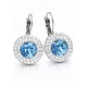 APHRODITÉ kapcsos fülbevaló (fehér - aquamarine 14-mm-es)