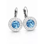 APHRODITÉ kapcsos fülbevaló (fehér - aquamarine 14-mm-es)