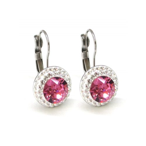 APHRODITE kapcsos fülbevaló (fehér-rózsaszín 12-mm-es)