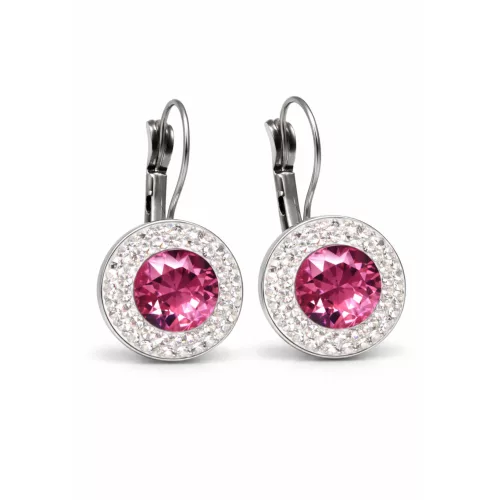 APHRODITE kapcsos fülbevaló (fehér-rózsaszín 12-mm-es)