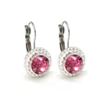APHRODITE kapcsos fülbevaló (fehér-rózsaszín 12-mm-es)