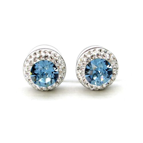 APHRODITE bedugós fülbevaló (fehér-aquamarine 12mm-es)