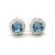 APHRODITE bedugós fülbevaló (fehér-aquamarine 12mm-es)