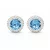 APHRODITE bedugós fülbevaló (fehér-aquamarine 12mm-es)