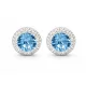 APHRODITE bedugós fülbevaló (fehér-aquamarine 12mm-es)