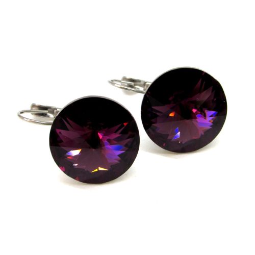 DIANA 18 mm-es fülbevaló (amethyst)