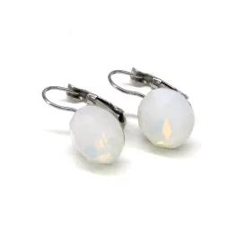 HELÉNA kapcsos fülbevaló (12 mm-es white opal)