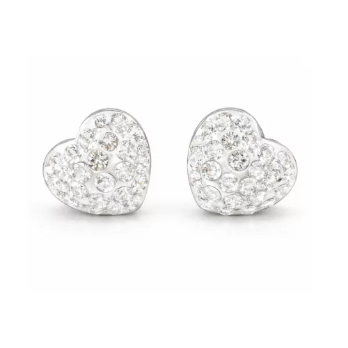 HÉRA SZÍV bedugós fülbevaló (fehér 10 mm-es)