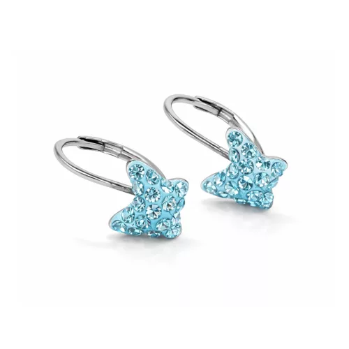 APRÓKÖVES PILLANGÓ fülbevaló - light turquoise (2 éves kortól)