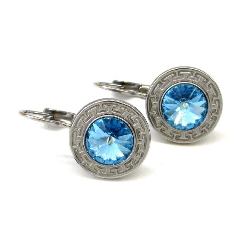 GÖRÖG kapcsos fülbevaló (aquamarine)