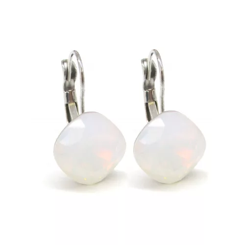 NAGY PÁRNA kapcsos fülbevaló (white opal)