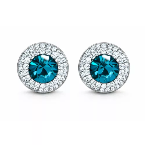 APHRODITE bedugós fülbevaló - 12 mm (fehér-blue zircon)