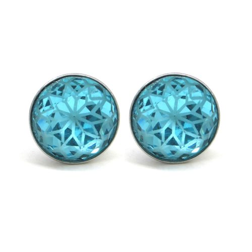 MANDALA bedugós fülbevaló 14mm-es (aquamarine)