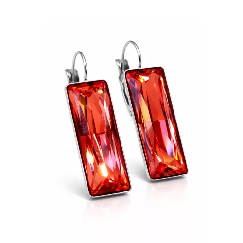 Óriás tégla fülbevaló (padparadscha)