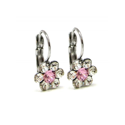 Kis virág fülbevaló (crystal-light rose)