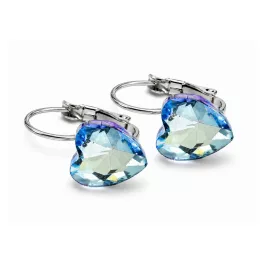 CSILLOGÓ SZÍV kapcsos fülbevaló (halvány aquamarine)