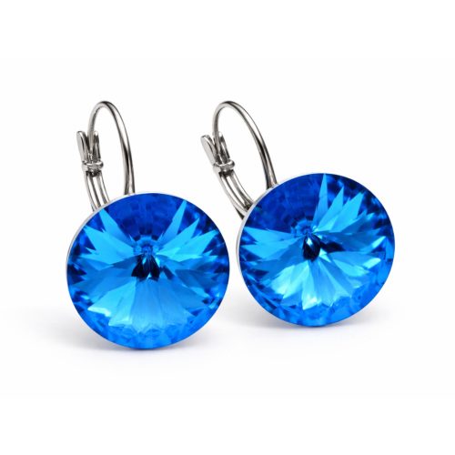 DIANA 18 mm-es fülbevaló (dark aquamarine)