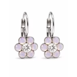 Kis virág fülbevaló (rose water opal-fehér)
