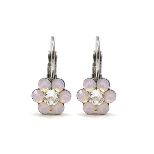 Kis virág fülbevaló (rose water opal-fehér)