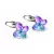 PILLANGÓ kapcsos fülbevaló -  lila árnyalat (5 éves kortól tinédzser korig)
