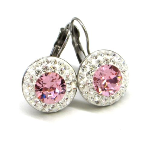 APHRODITÉ kapcsos fülbevaló (fehér - light rose 14-mm-es)