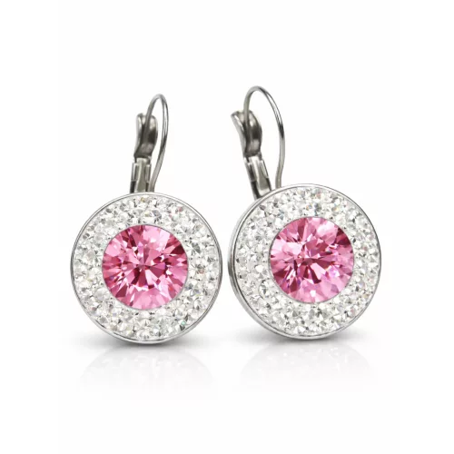 APHRODITÉ kapcsos fülbevaló (fehér - light rose 14-mm-es)