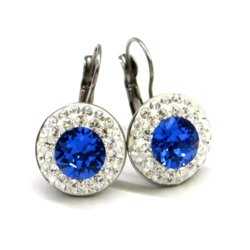 APHRODITÉ kapcsos fülbevaló (fehér - sapphire 14-mm-es)