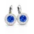 APHRODITÉ kapcsos fülbevaló (fehér - sapphire 14-mm-es)