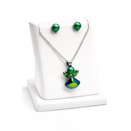 Kristály angyalka szett (zöld)