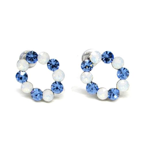 KRISTÁLYKOSZORÚ fülbevaló (kék-white opal)