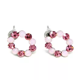 KRISTÁLYKOSZORÚ fülbevaló (rose-rose water opal)