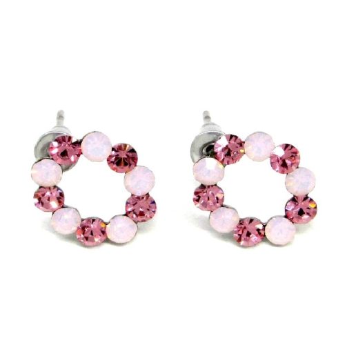 KRISTÁLYKOSZORÚ fülbevaló (rose-rose water opal)
