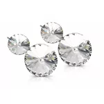 ÓRIÁS DUPLA DIANA kapcsos fülbevaló - 30 mm (crystal fehér)