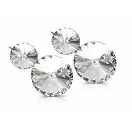   ÓRIÁS DUPLA DIANA kapcsos fülbevaló - 30 mm (crystal fehér)
