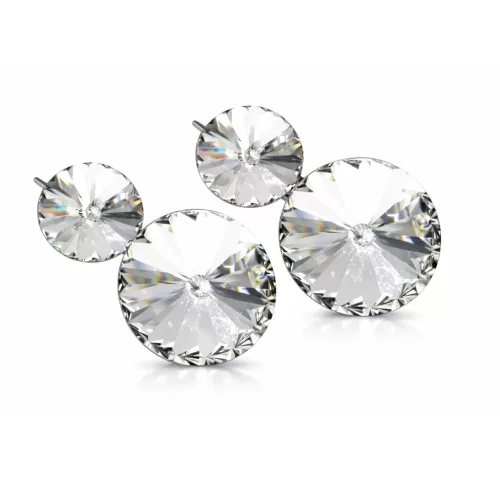 ÓRIÁS DUPLA DIANA kapcsos fülbevaló - 30 mm (crystal fehér)