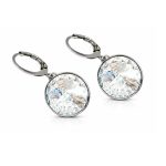 KÖRKAPCSOS DIANA fülbevaló - 14 mm (white patina)