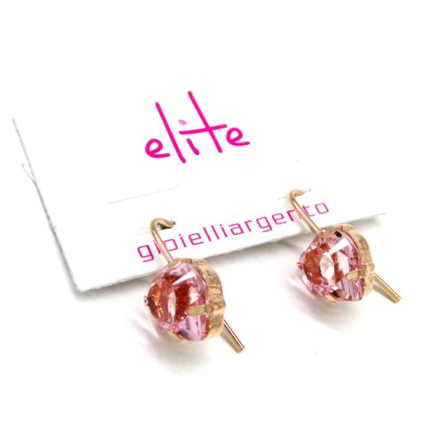 CONTESSA SZÍV ezüst fülbevaló (light rose)