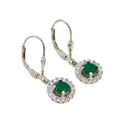 ADRIANA ezüst fülbevaló (emerald)