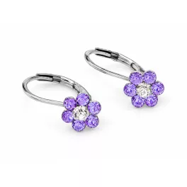 PICI VIRÁG fülbevaló - violet/crystal (2 éves kortól) 