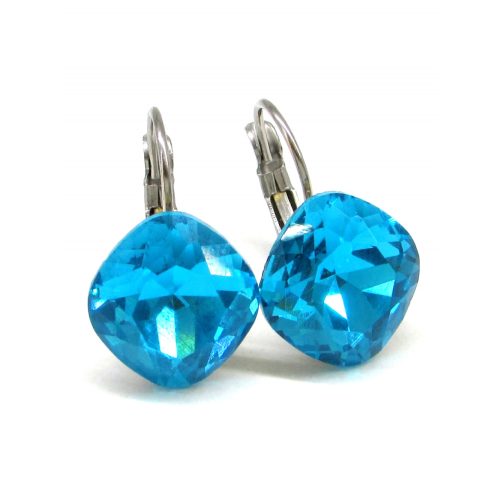NAGY PÁRNA kapcsos fülbevaló (dark aquamarine)