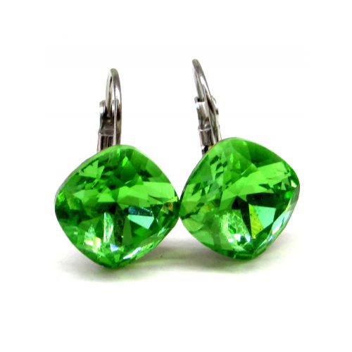 NAGY PÁRNA kapcsos fülbevaló (peridot)