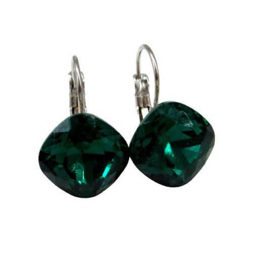 NAGY PÁRNA kapcsos fülbevaló (emerald)