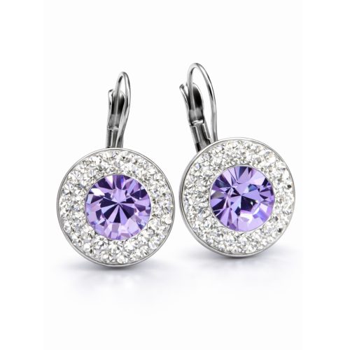 APHRODITÉ kapcsos fülbevaló - 14 mm (violet-crystal)