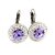 APHRODITÉ kapcsos fülbevaló (fehér-violet 14 mm-es)