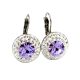 APHRODITÉ kapcsos fülbevaló (fehér-violet 14 mm-es)
