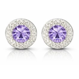 APHRODITÉ bedugós fülbevaló - 14 mm (violet-crystal)